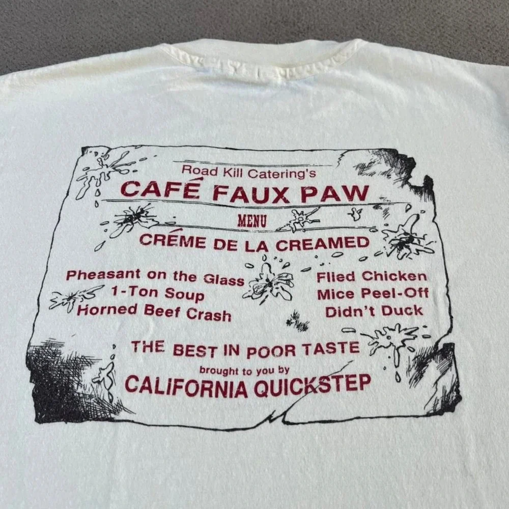 Vintage 1980s Road kill catering funny shirt Made in USA. Tagged large - Picture 2 of 8